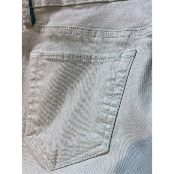 Lilly Pulitzer South Ocean High-Rise Skinny Jeans aqua blue sz 8 raw hem LOGO - Picture 8 of 12